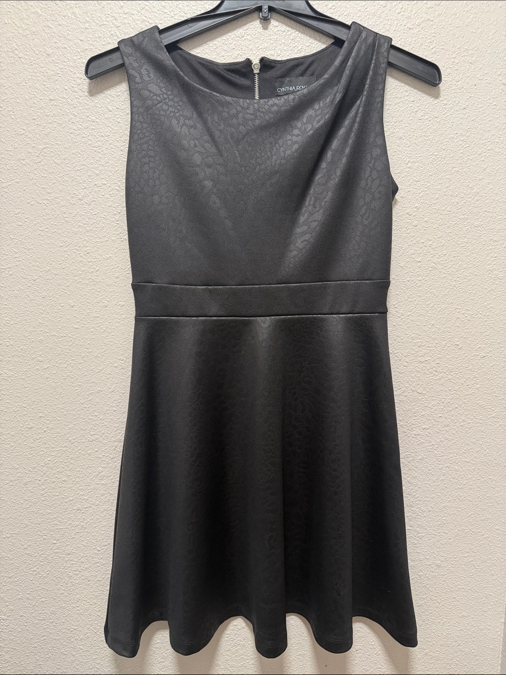 Cynthia Rowley Black Animal Print Sleeveless Fit & Flare Mini Dress